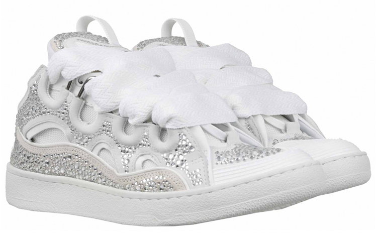 Order Sepatu Lanvin Curb 'Hiasan Kristal - Putih' FM-SKRK11-STRA-P22-00M2