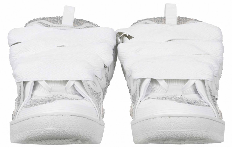 Lookbook Sepatu Lanvin Curb 'Hiasan Kristal - Putih' FM-SKRK11-STRA-P22-00M2