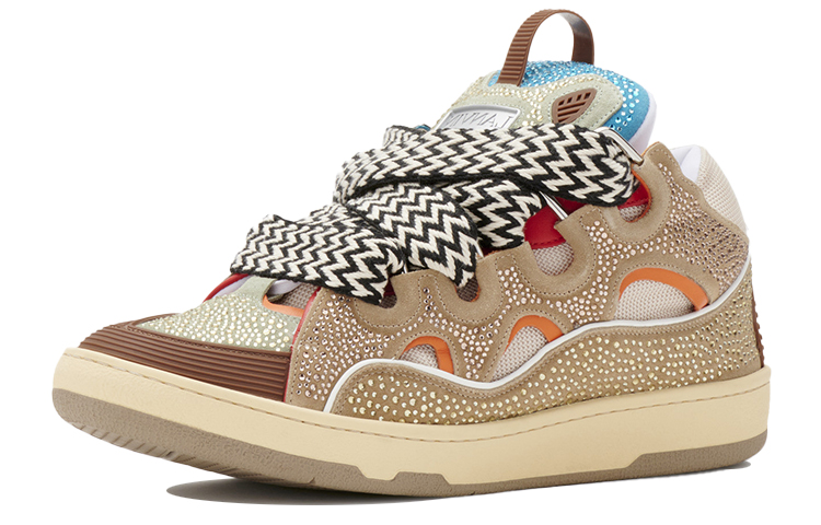 Lanvin Curb Sneakers 'Rhinestones - Beige' FM-SKRK11-STRA-H2105