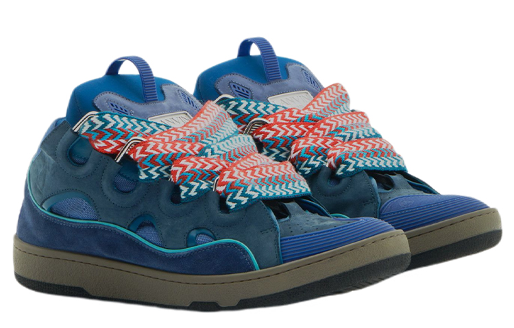 Order 藍綿 Curb 皮革運動時尚板鞋 男款 藍色