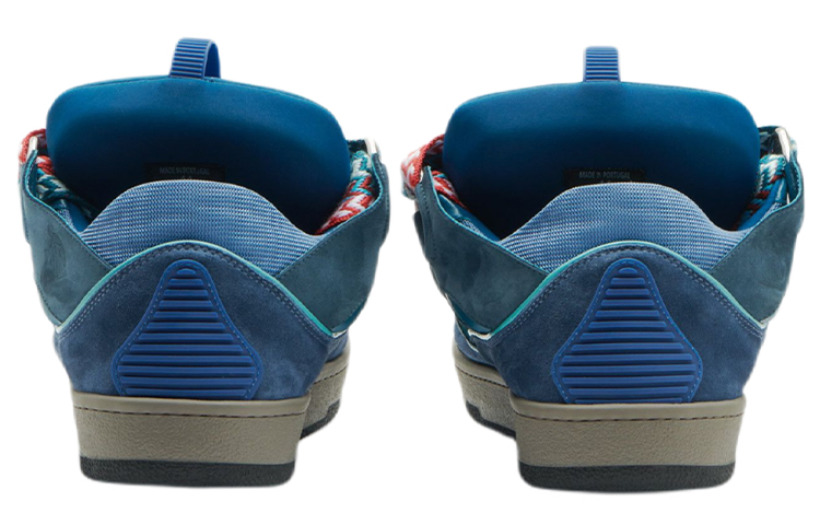 Shop 藍綿 Curb 皮革運動時尚板鞋 男款 藍色