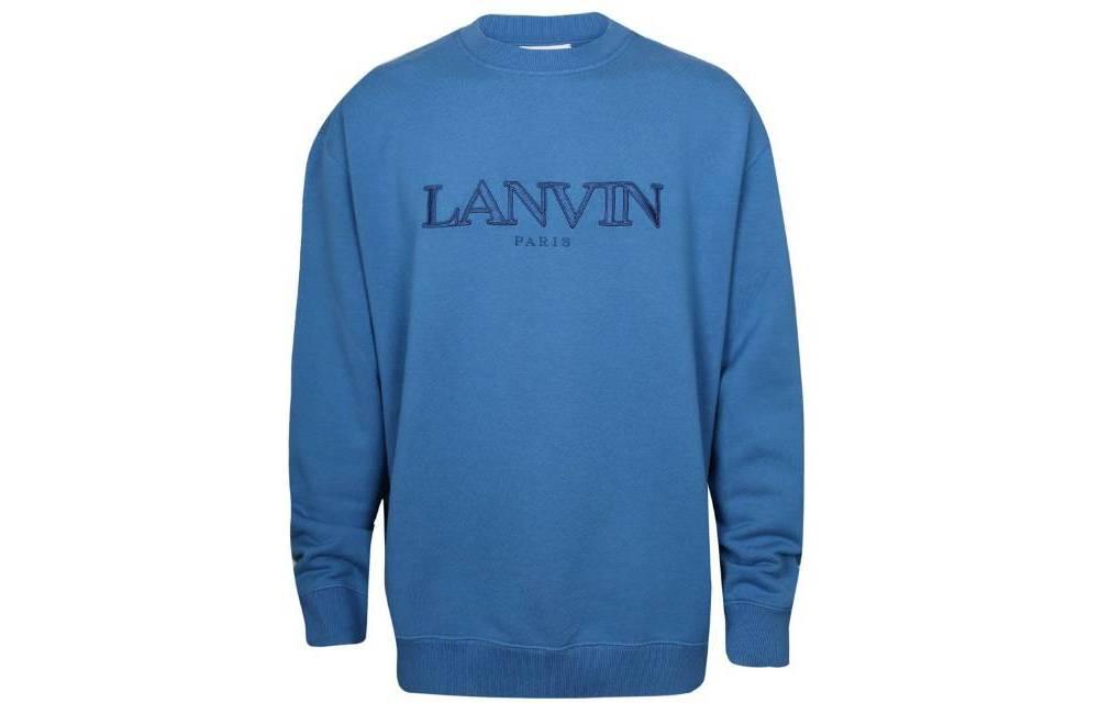 Lanvin Embroidered Logo Sweatshirt Navy Blue DE20006907