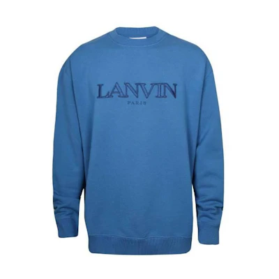 Lanvin Embroidered Logo Sweatshirt Navy Blue DE20006907