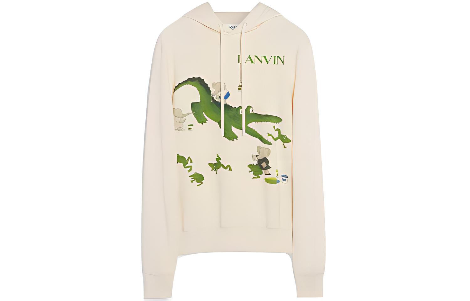 Lanvin FW21 Beige Cartoon Animal Logo Print Hoodie Men’s RM-HO0001-J049-E2140