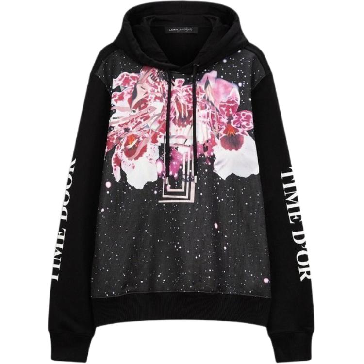 Lanvin FW21 Black Printed Drawstring Hoodie RM-HO0001-J129-H2110