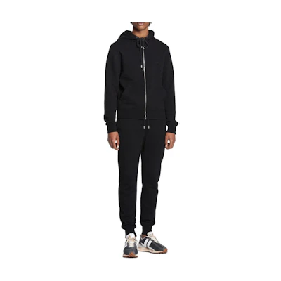 Lanvin FW21 Black Solid Color Zip Hoodie for Men RM-HO0006-J008-A2110