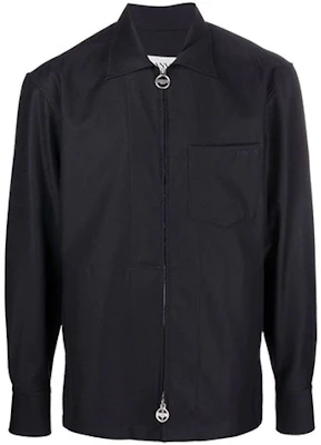 Lanvin FW21 Black Zip-Up Shirt Jacket RM-SI0019-N002-A21 Buy Lanvin FW21 Black Zip-Up Shirt Jacket RM-SI0019-N002-A21