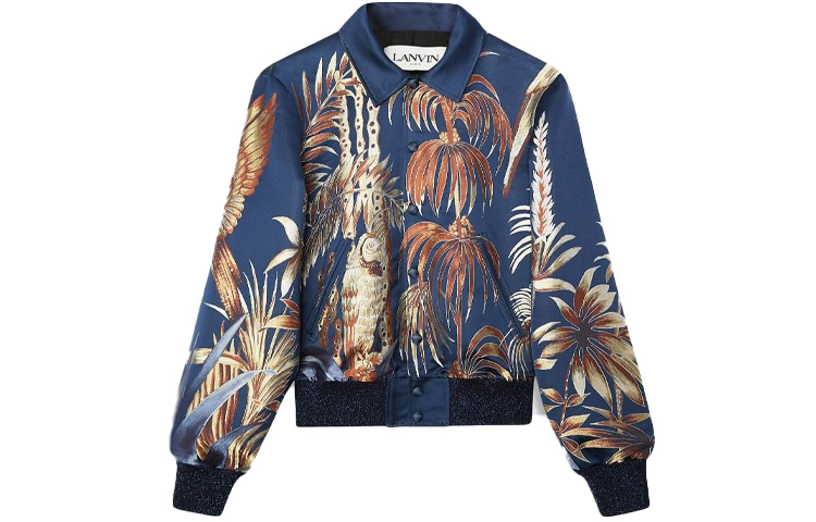 Lanvin FW21 Botanical Print Long-Sleeve Jacket Blue RM-OU0004-4881-E2129M1
