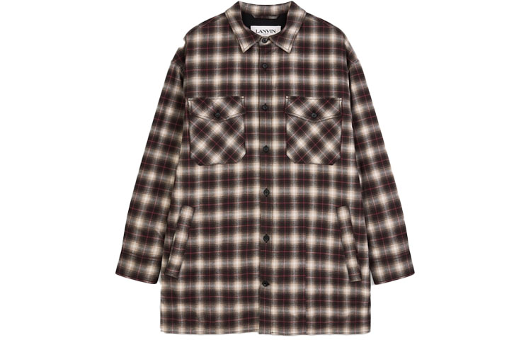 Lanvin FW21 Check Print Shirt Jacket Men’s Red RM-OU0018-4968-A21