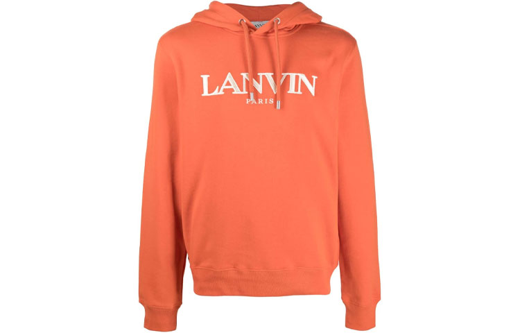 Lanvin FW21 Embroidered Logo Hoodie Orange Mens RM-HO0004-J008E21-PUMPKIN