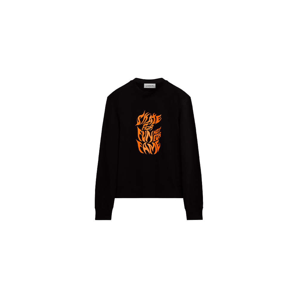 Lanvin FW21 Gradient Print Crewneck Long Sleeve Sweatshirt Black RM-TO0097-LI10-H2110