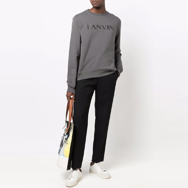 Lanvin FW21 Grey Logo Embroidered Pullover Sweatshirt RM-SS0001-J008-A21121 圖 3