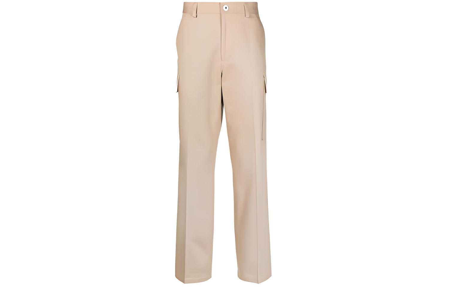 Lanvin FW21 Khaki Multi-Pocket Cotton Straight-Leg Casual Pants for Men RM-TR0022-4178-H2148