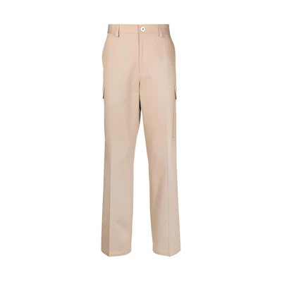 Lanvin FW21 Khaki Multi-Pocket Cotton Straight-Leg Casual Pants for Men RM-TR0022-4178-H2148
