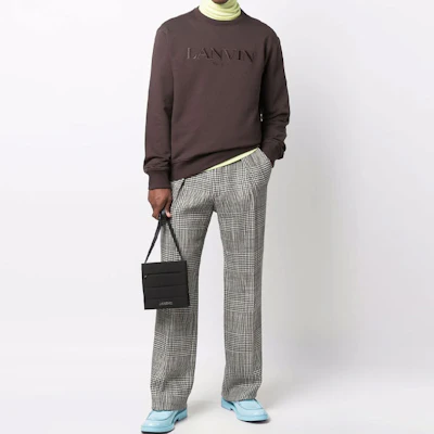 Lanvin FW21 棕色刺繡Logo圓領長袖上衣 RM-SS0001-J008-A2164 Lookbook Lanvin FW21 棕色刺繡Logo圓領長袖上衣 RM-SS0001-J008-A2164