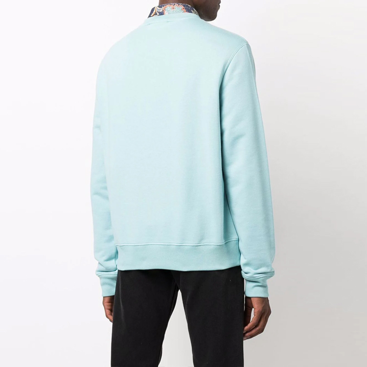 Shop Lanvin FW21 標誌刺繡圓領長袖衛衣 淺藍色 RM-SS0001-J008-A21