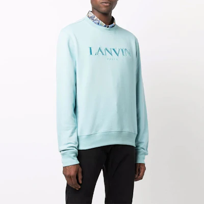 Lanvin FW21 標誌刺繡圓領長袖衛衣 淺藍色 RM-SS0001-J008-A21 Purchase Lanvin FW21 標誌刺繡圓領長袖衛衣 淺藍色 RM-SS0001-J008-A21