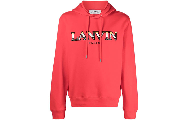 Lanvin FW21 Logo Embroidered Long Sleeve Sweatshirt Orange RM-HO0010-J122-H21301