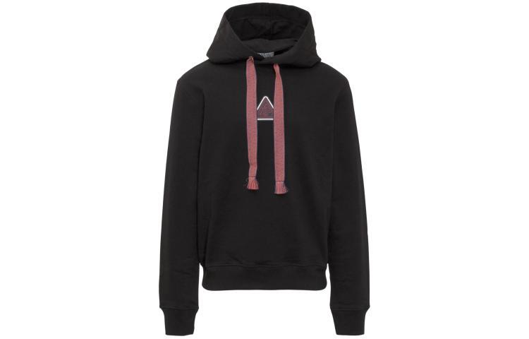 Lanvin FW21 Logo Long Sleeve Pullover Hoodie Black RM-HO0001-J200-P22-10