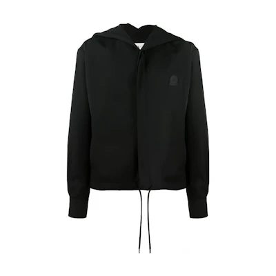 Lanvin FW21 Logo Patch Button-Up Hooded Jacket Black RM-SI0536-4576-P2110
