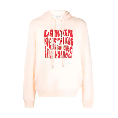 Lanvin FW21 Logo Patch Drawstring Hoodie Men’s Light Orange RM-HO0001-J104-A2151