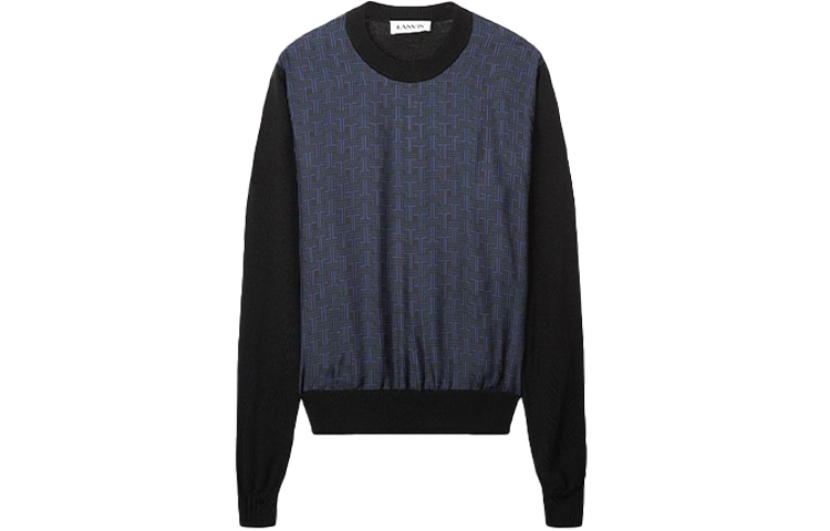 Lanvin FW21 Logo Patch Pullover Sweatshirt Men’s Black RM-PO0023-K106-A2110