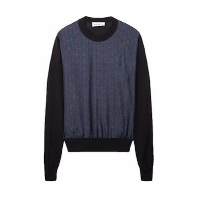 Lanvin FW21 Logo Patch Pullover Sweatshirt Men’s Black RM-PO0023-K106-A2110