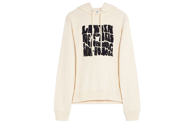 Lanvin FW21 Logo Print Cotton Hoodie Light Brown Long Sleeve RM-HO0001-J076-A2102