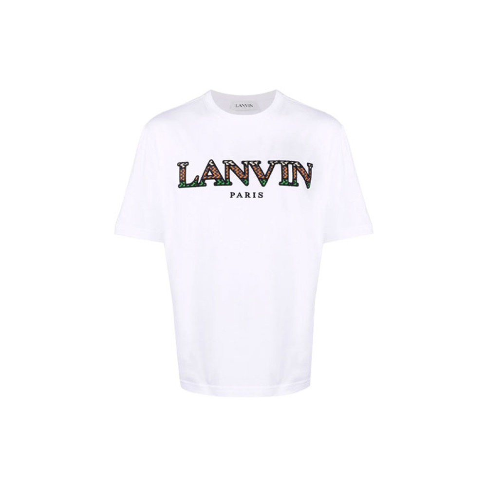 Lanvin FW21 Logo Print Crew Neck White T-Shirt. RM-TS0002J121-H2101