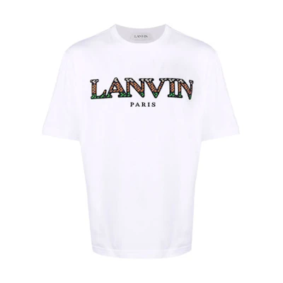 Lanvin FW21 Logo Print Crew Neck White T-Shirt. RM-TS0002J121-H2101