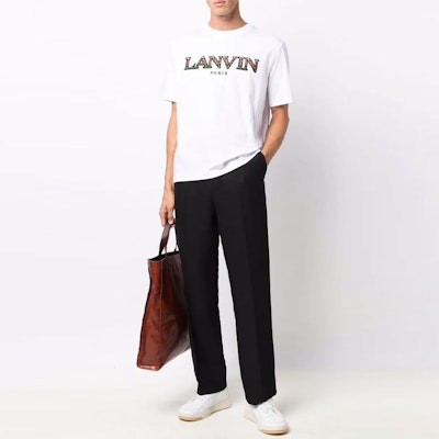 Camiseta Blanca de Cuello Redondo con Logo Lanvin FW21. RM-TS0002J121-H2101 Lookbook Camiseta Blanca de Cuello Redondo con Logo Lanvin FW21. RM-TS0002J121-H2101