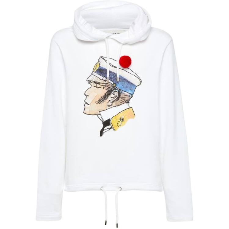 Lanvin FW21 Malta Print Pullover Drawstring Hoodie White () RM-JE0050-JR19-H2001