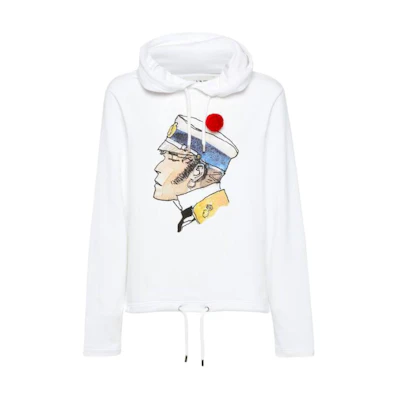 Lanvin FW21 Malta Print Pullover Drawstring Hoodie White () RM-JE0050-JR19-H2001