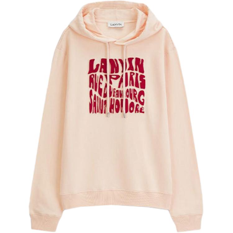 Lanvin FW21 Pink Alphabet Print Pullover Hoodie for Men RM-HO0001-J104-A21511