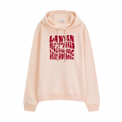 Lanvin FW21 Pink Alphabet Print Pullover Hoodie for Men RM-HO0001-J104-A21511