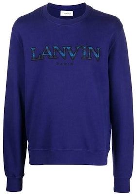 Sudadera Azul Lanvin FW22 con Logo Bordado y Cuello Redondo. RMSS0001J209H22214 Buy Sudadera Azul Lanvin FW22 con Logo Bordado y Cuello Redondo. RMSS0001J209H22214