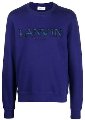 Sudadera Azul Lanvin FW22 con Logo Bordado y Cuello Redondo. RMSS0001J209H22214 Order Sudadera Azul Lanvin FW22 con Logo Bordado y Cuello Redondo. RMSS0001J209H22214