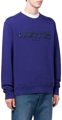 Sudadera Azul Lanvin FW22 con Logo Bordado y Cuello Redondo. RMSS0001J209H22214 Purchase Sudadera Azul Lanvin FW22 con Logo Bordado y Cuello Redondo. RMSS0001J209H22214