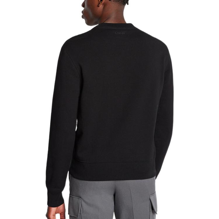 Shop Lanvin FW22 Sweatshirt Hitam Bordir Grafik Pullover. RM-SS0001-J005-A22