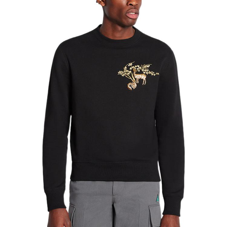 Purchase Lanvin FW22 Sweatshirt Hitam Bordir Grafik Pullover. RM-SS0001-J005-A22