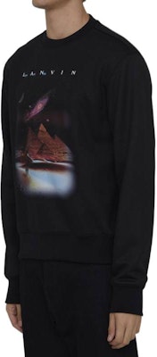 Lanvin FW22 Hitam Graphic Print Crewneck Lengan Panjang Sweatshirt Kasual. RMSS00015050H2210 Shop Lanvin FW22 Hitam Graphic Print Crewneck Lengan Panjang Sweatshirt Kasual. RMSS00015050H2210