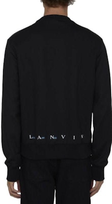 Lanvin FW22 Hitam Graphic Print Crewneck Lengan Panjang Sweatshirt Kasual. RMSS00015050H2210 Purchase Lanvin FW22 Hitam Graphic Print Crewneck Lengan Panjang Sweatshirt Kasual. RMSS00015050H2210
