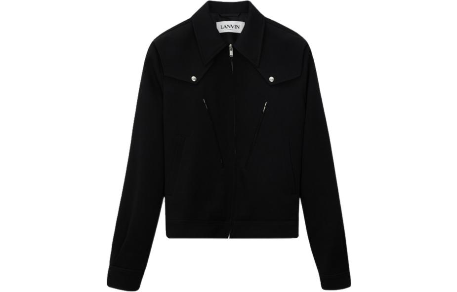Lanvin FW22 Black Solid Zipper Collared Jacket RM-JA0007-4885-H22