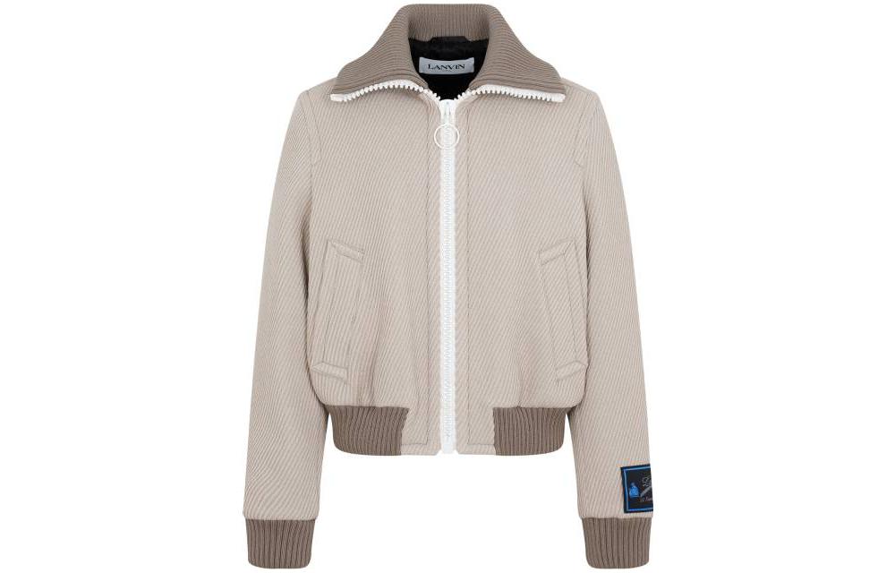 Lanvin FW22 Color-Block Long-Sleeve Jacket Brown Menswear RMJA00135393A2205