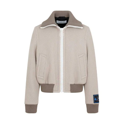 Lanvin FW22 Color-Block Long-Sleeve Jacket Brown Menswear RMJA00135393A2205