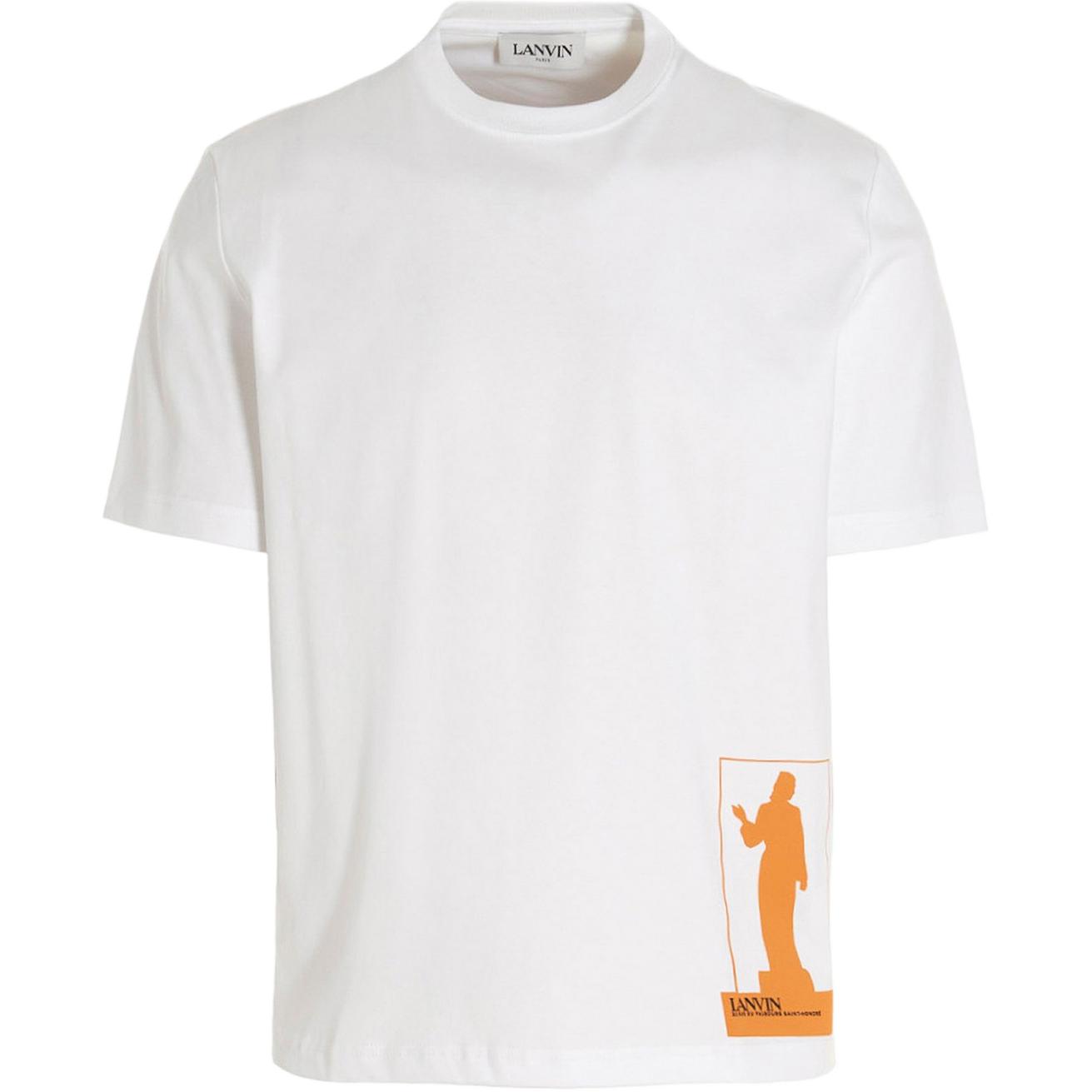 Lanvin FW22 Crewneck Printed Short Sleeve T-Shirt White RM-TS0005-J002-P2301
