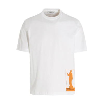 Lanvin FW22 Crewneck Printed Short Sleeve T-Shirt White RM-TS0005-J002-P2301