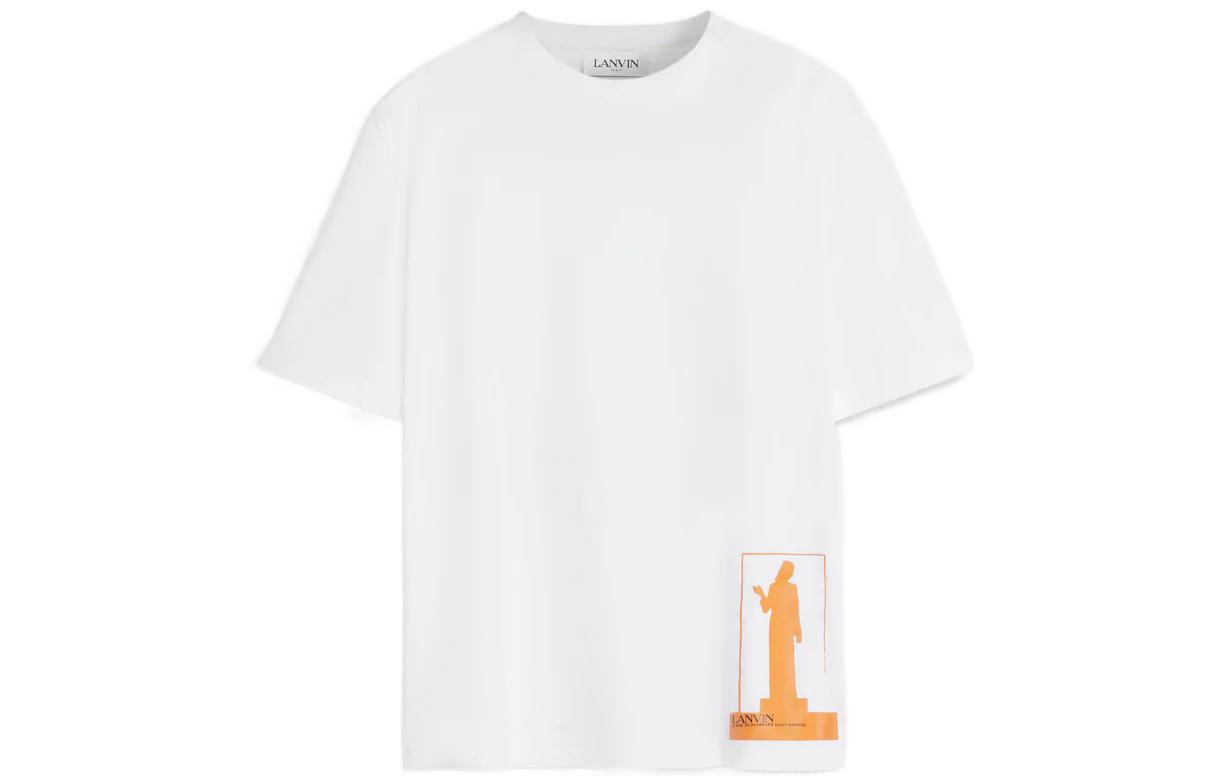 Order Camiseta Lanvin FW22 Cuello Redondo Manga Corta Estampada Blanca RM-TS0005-J002-P2301
