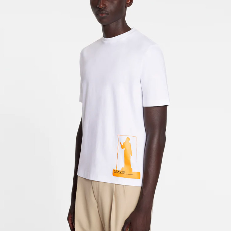 Purchase Camiseta Lanvin FW22 Cuello Redondo Manga Corta Estampada Blanca RM-TS0005-J002-P2301