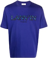 Lanvin FW22 Embroidered Logo Crewneck T-Shirt Blue - RM-TS0005-J207-H22214 Lanvin FW22 Embroidered Logo Crewneck T-Shirt Blue - RM-TS0005-J207-H22214